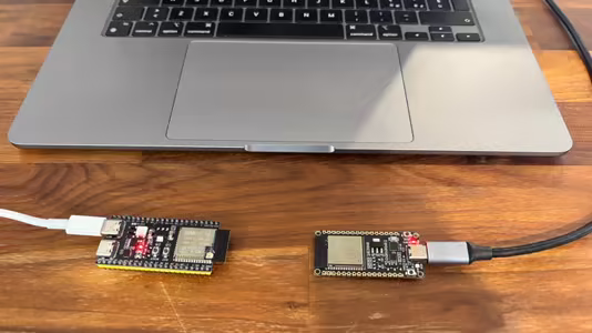 ESP32-S3 and ESP32-C6 development boards in a home lab